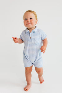 Terry Cloth Button Romper