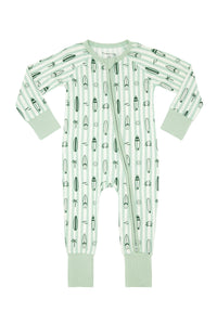 Green Surfs Up Zipper Romper Sleeper
