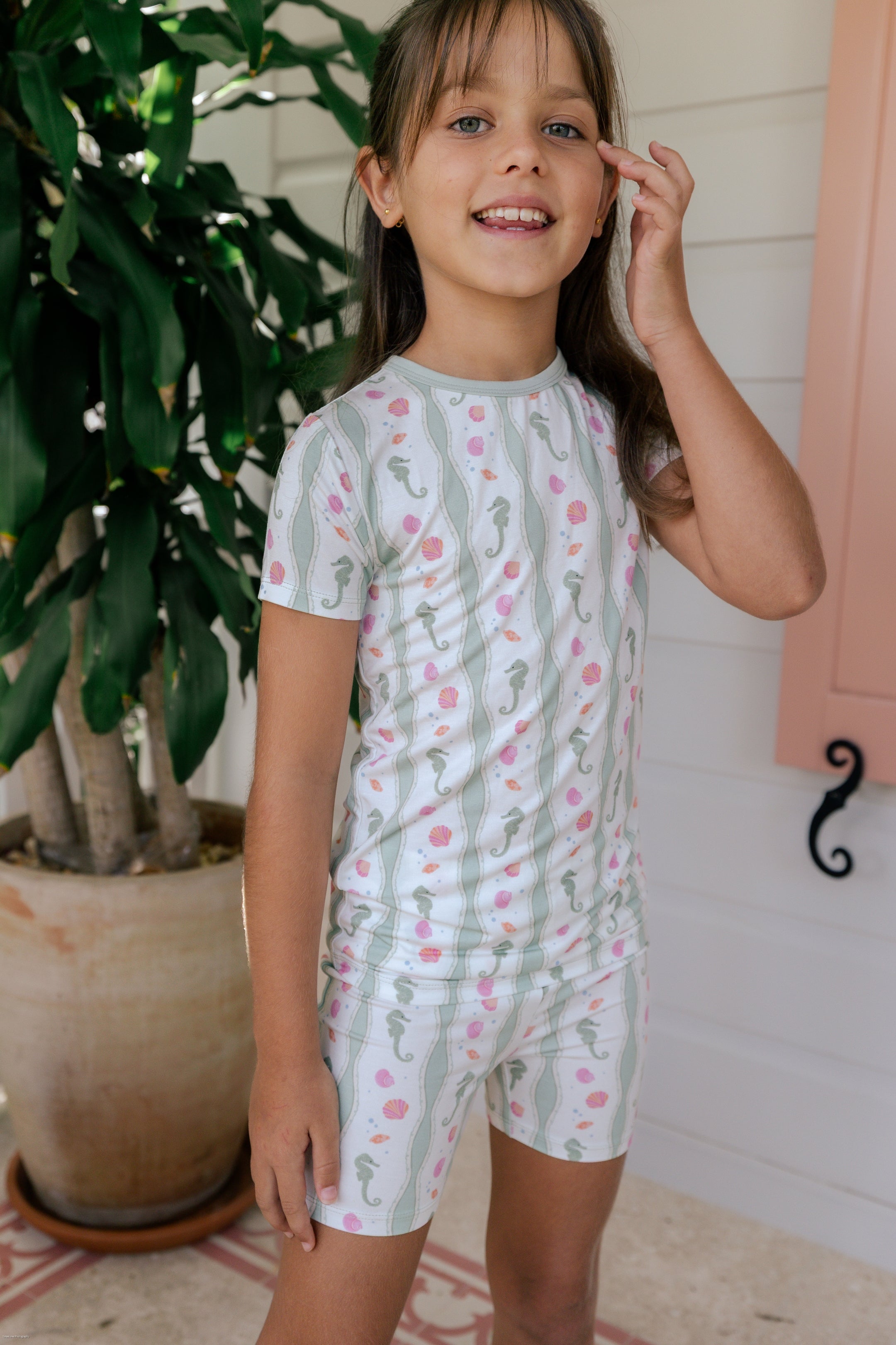 Shoreline Dreams Short Sleeve Two Piece Set