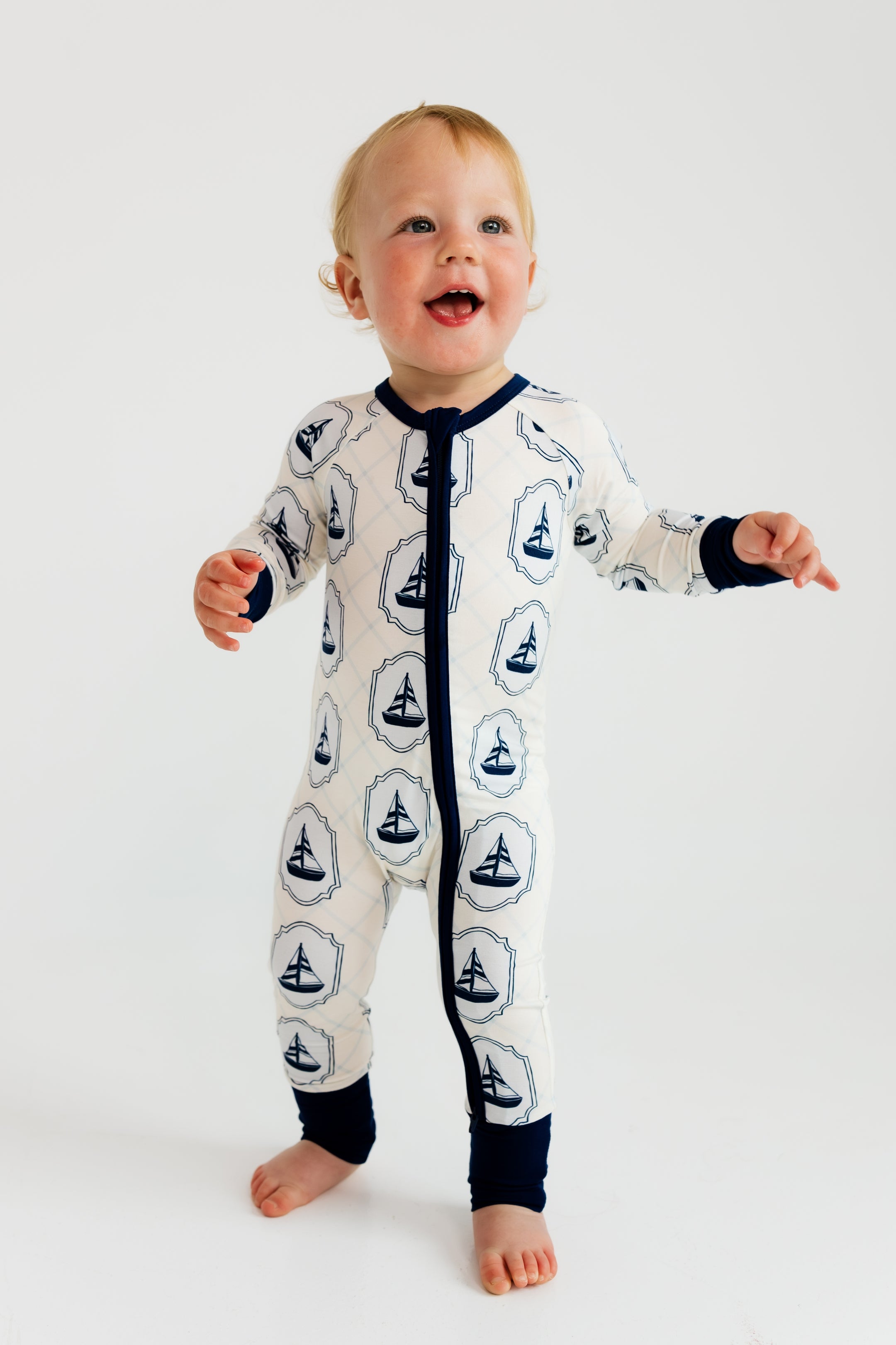 Summer Sail Zipper Romper Sleeper