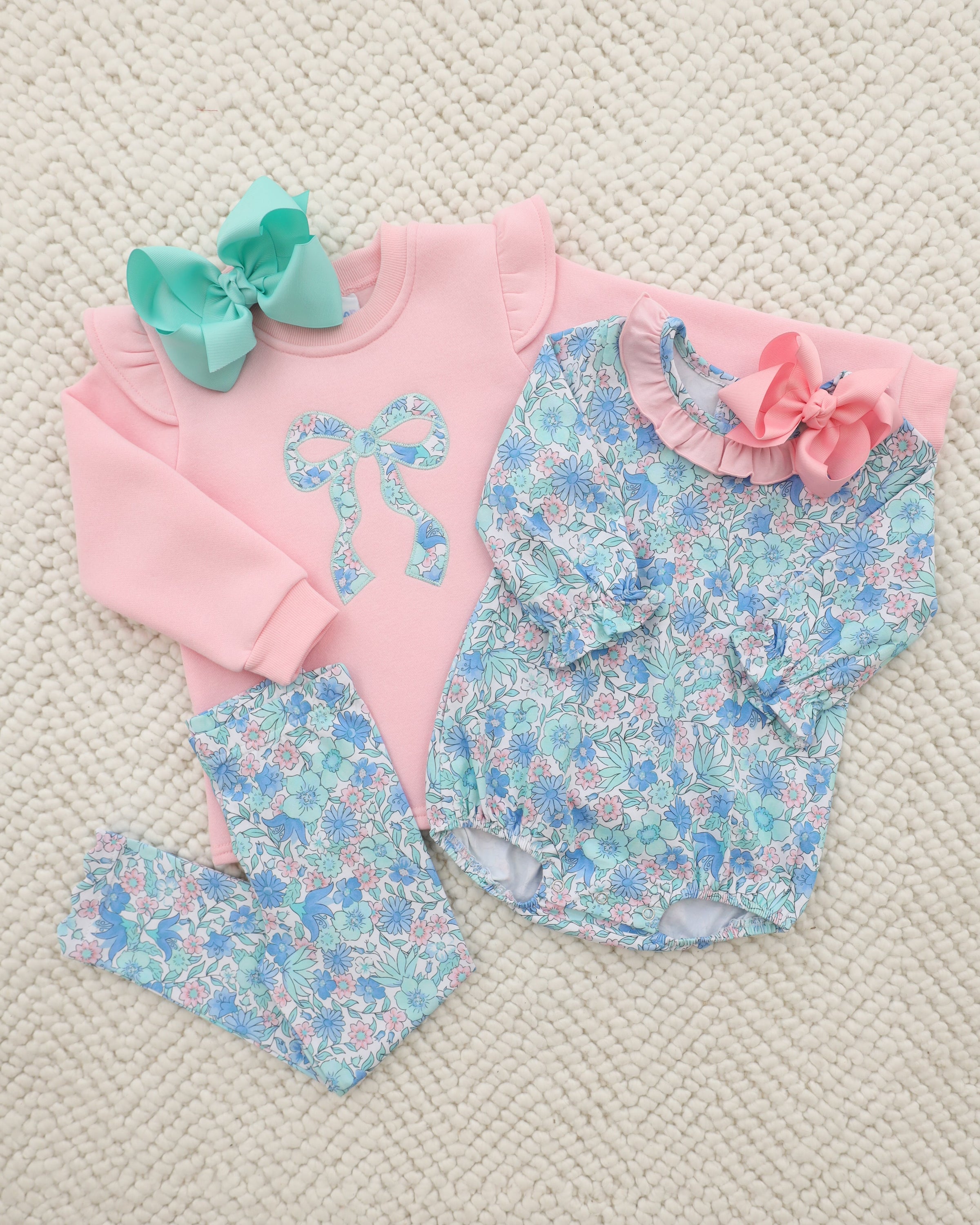 Painted Petals Ruffle Sweatshirt Set
