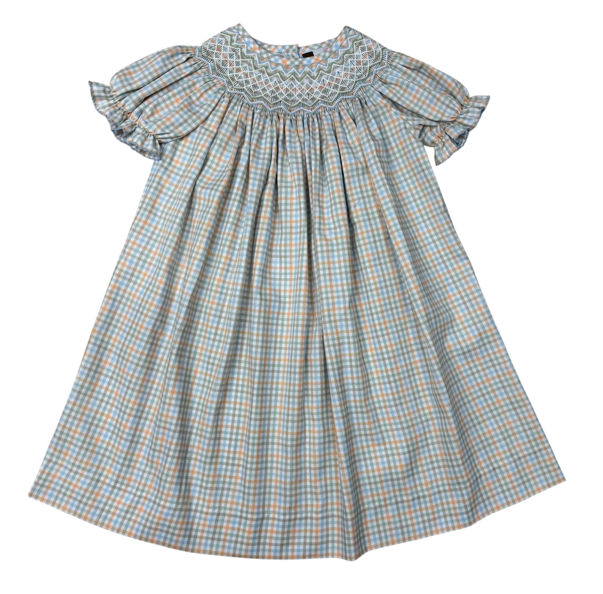 Fall Gingham Smocked Geo Bishop Dress