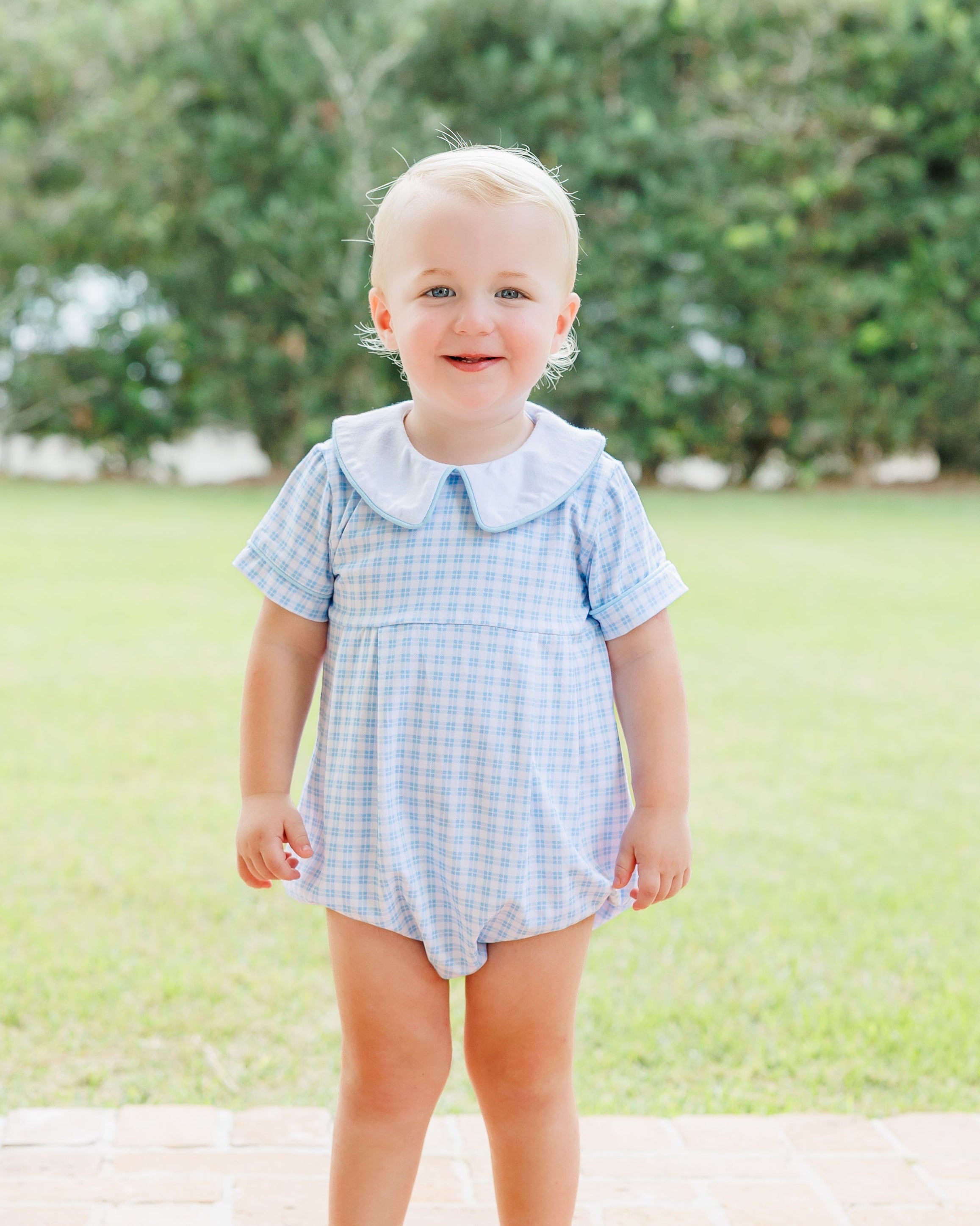 Powder Blue Plaid Bubble