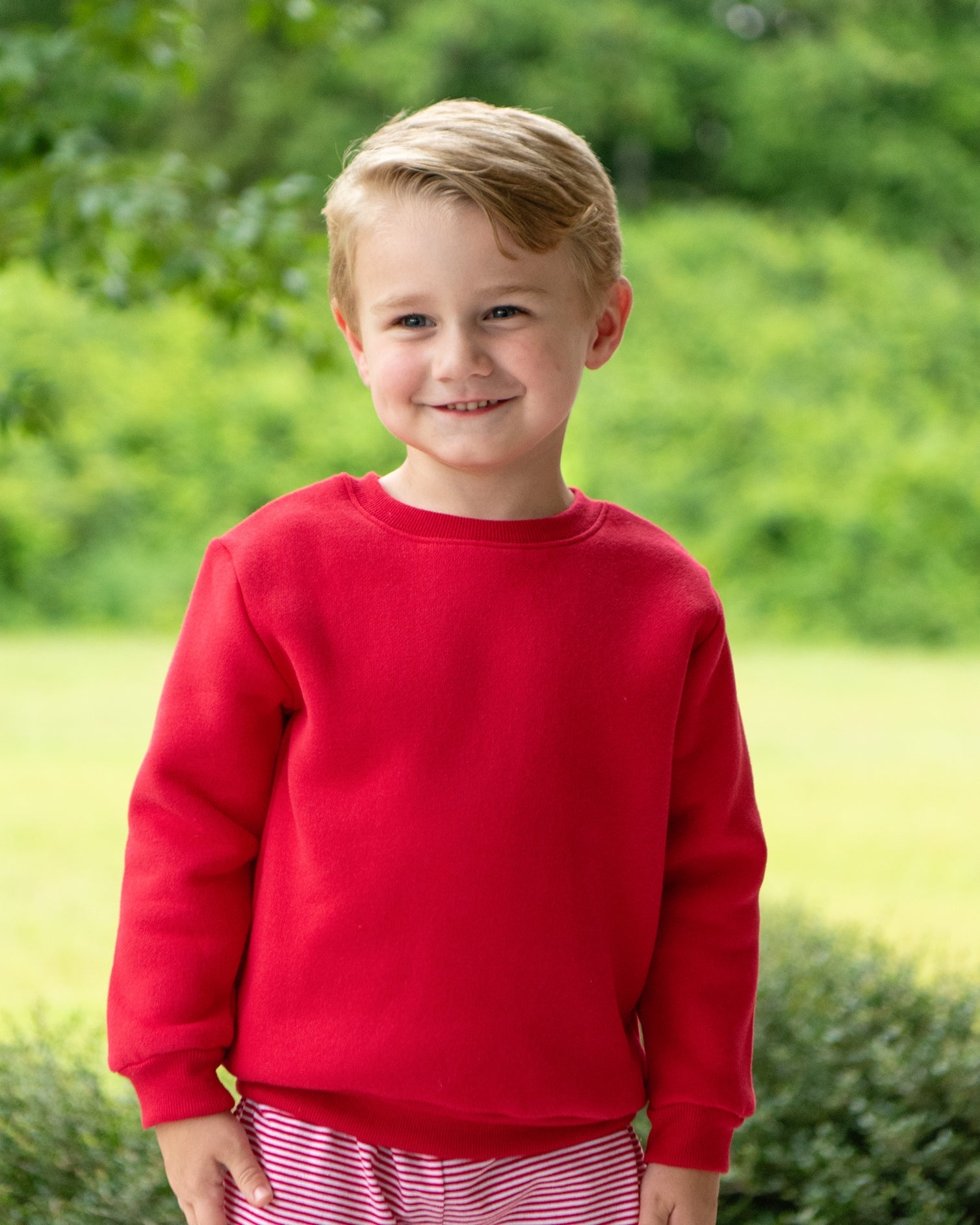 Pullover Fleece Sweatshirt - Red