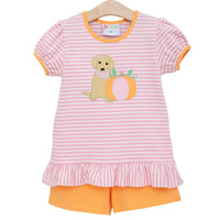 Pumpkins and Paws Ruffle Short Set