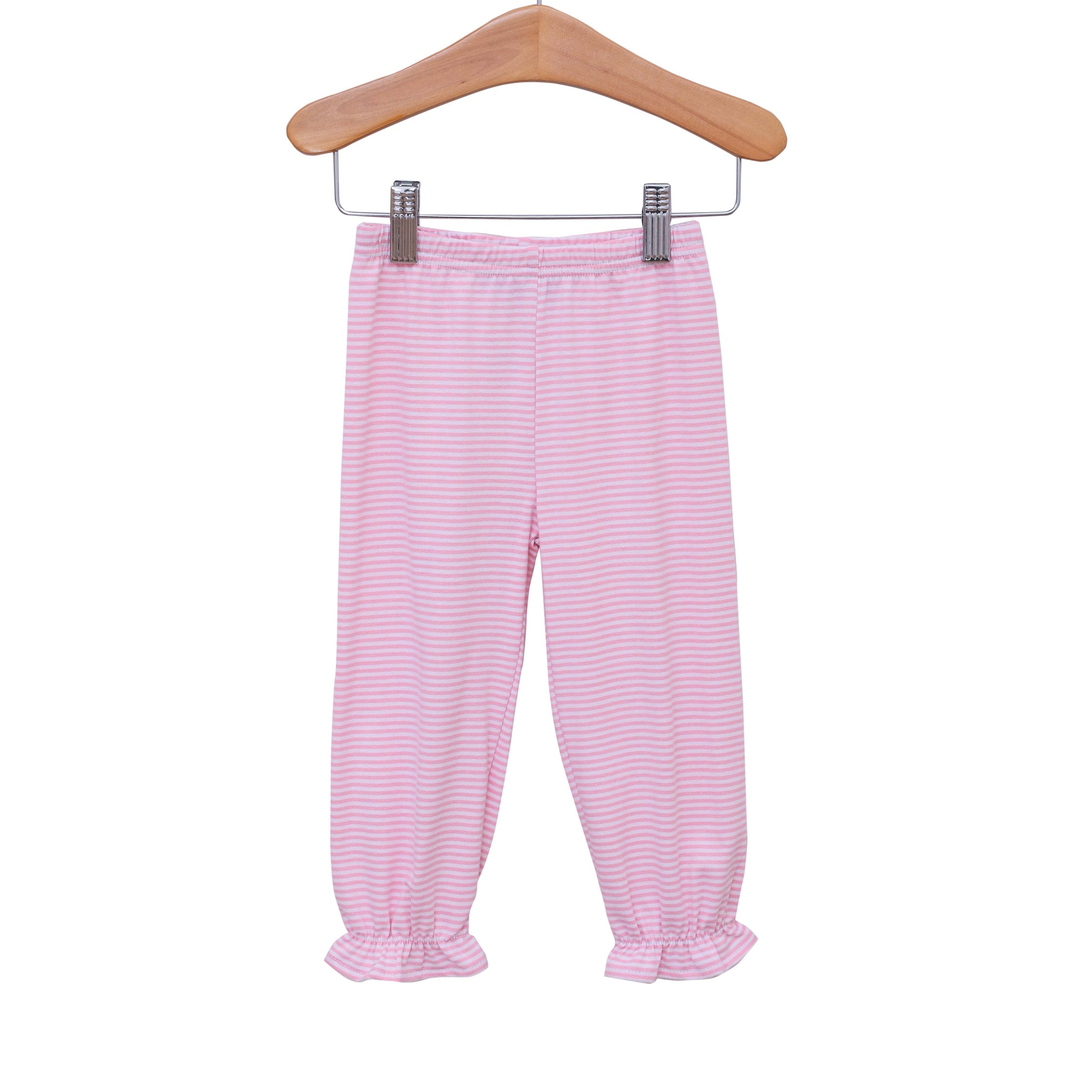 Ruffle Bloomer Pants - Light Pink Stripe