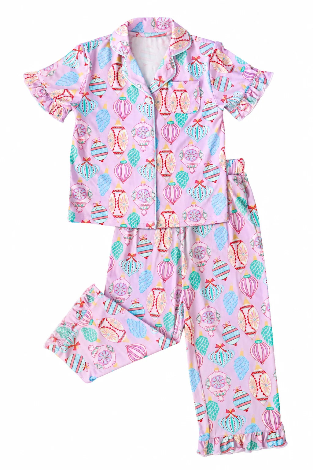Ruffle Pant Set - Vintage Ornaments
