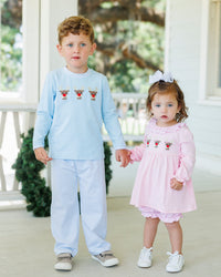 Run Run Rudolph Pink Ruffle Bloomer Set