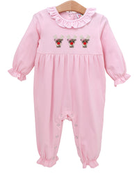 Run Run Rudolph Pink Ruffle Romper