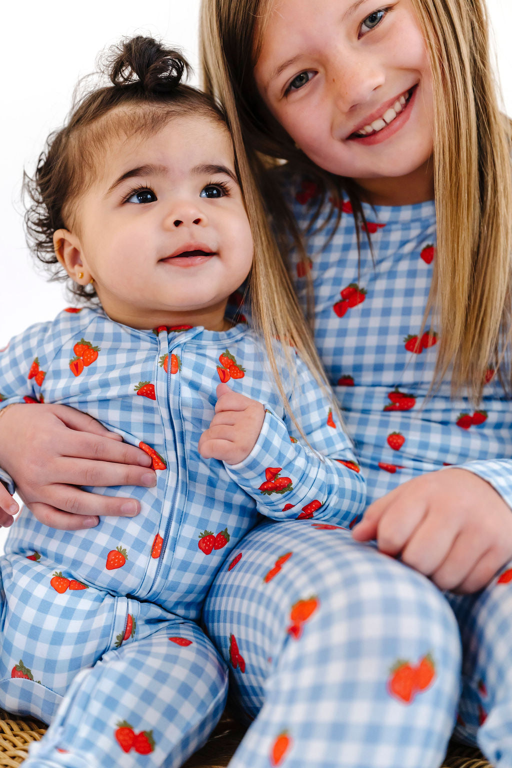 Strawberry Gingham Zipper Romper