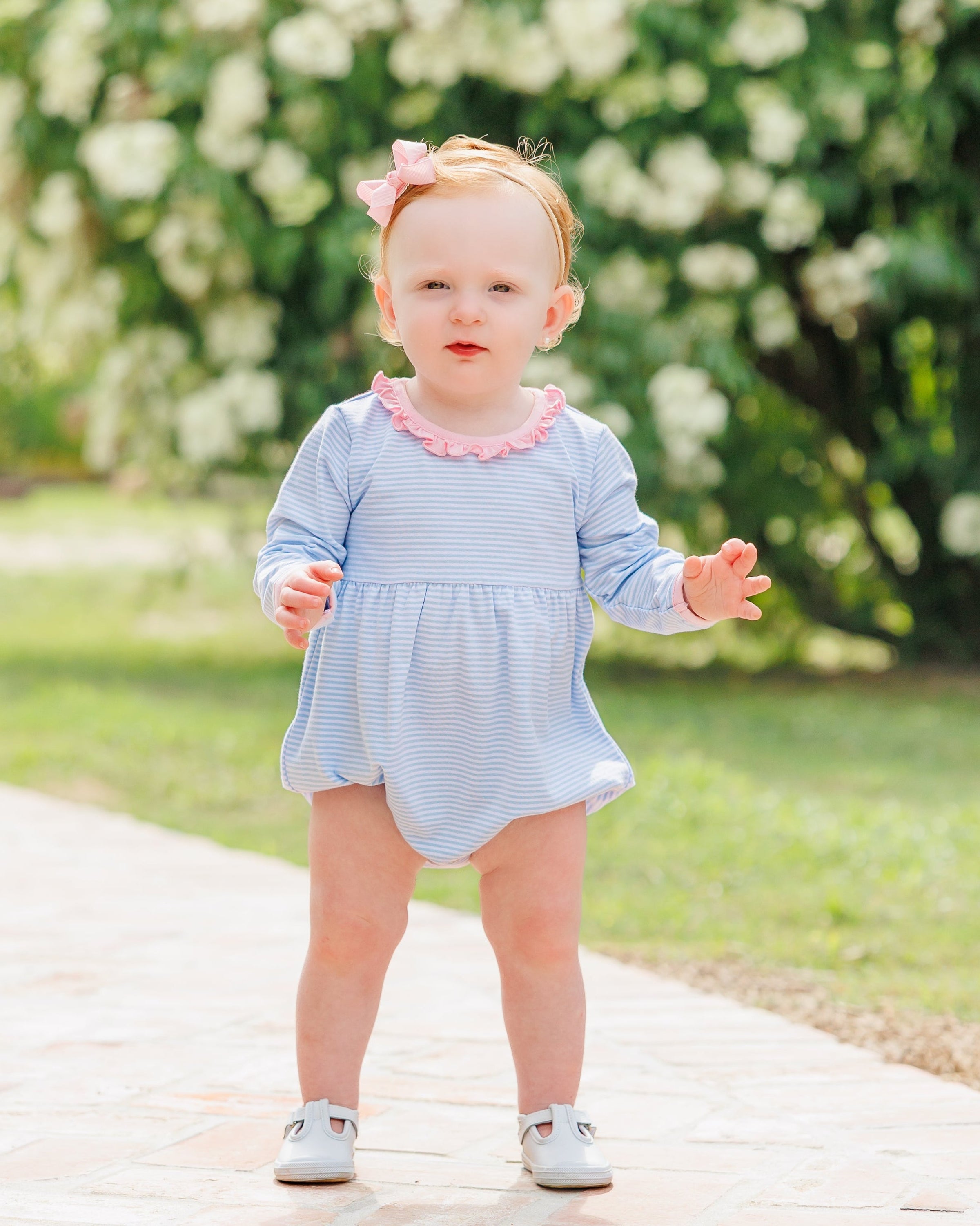 Sadie Bubble - Light Blue Stripe/Light Pink
