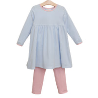 Sadie Pants Set - Light Blue Stripe/Light Pink