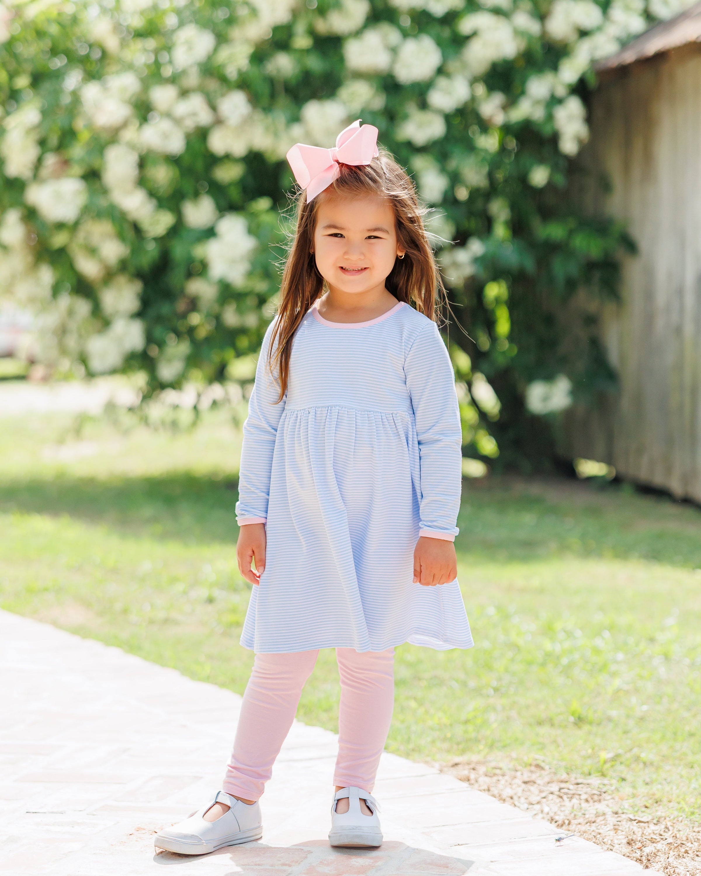 Sadie Pants Set - Light Blue Stripe/Light Pink