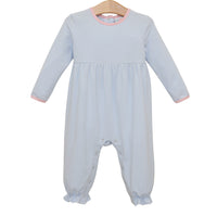 Sadie Romper - Light Blue Stripe/Light Pink