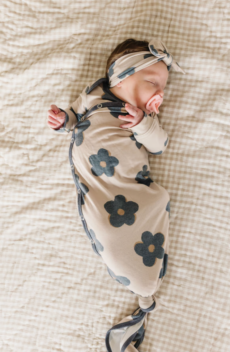 Gemma in Tan Newborn Knotted Gown