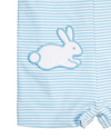 Blue Stripe Knit Bunny Pocket Shortall