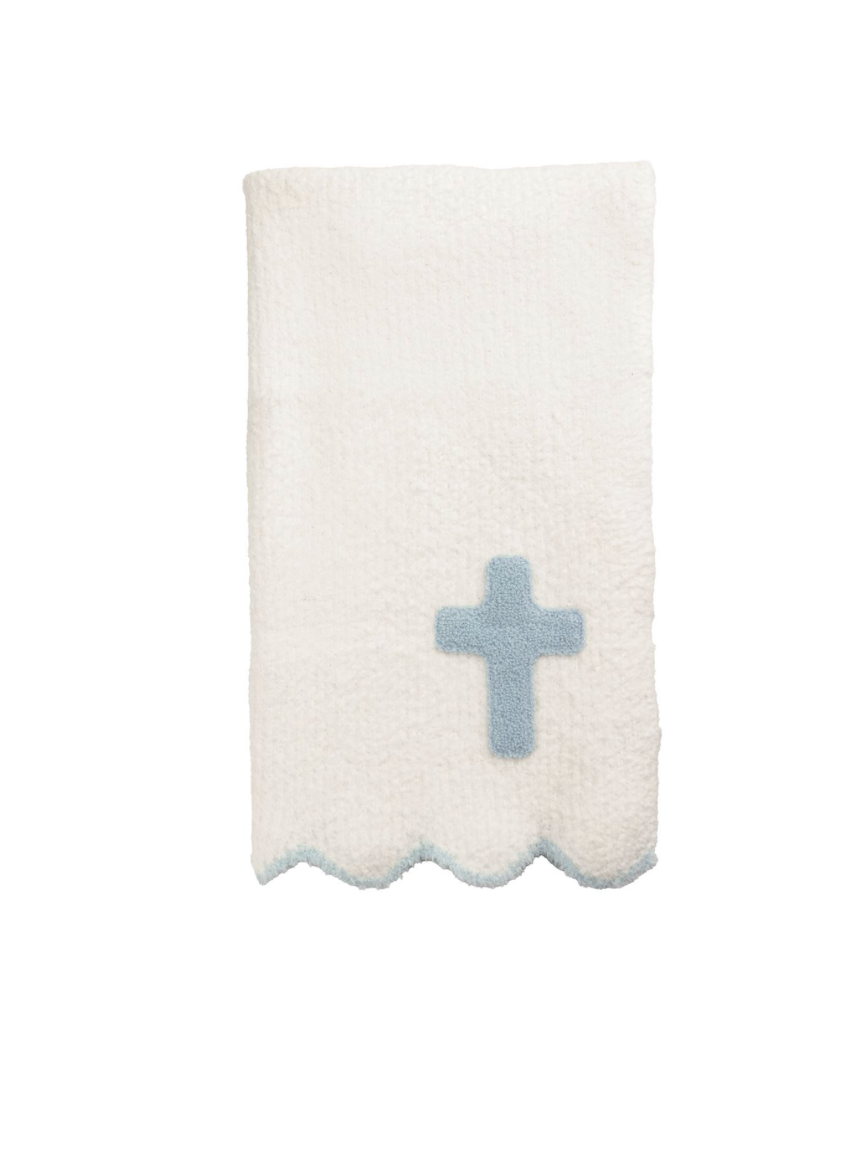 Blue Cross Chenille Blanket