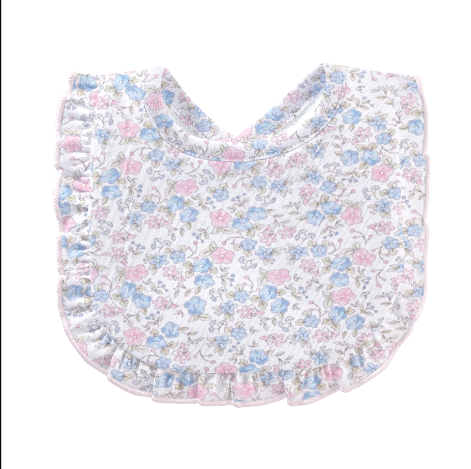 Tiny Soft Floral Ruffle Bib