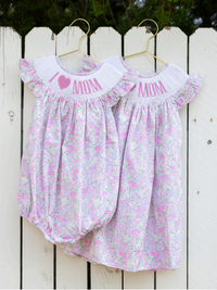 Caroline Floral "I Love Mom" Dress