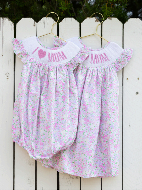 Caroline Floral "I Love Mom" Dress