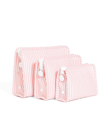 ROADIE LARGE Zip Pouch - PIMLICO STRIPE DUSTY ROSE