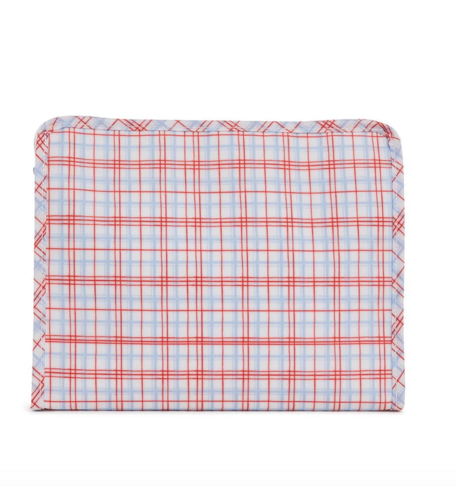 ROADIE LARGE Zip Pouch - CLASSIC PLAID RED
