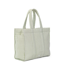 QUILTED GO GO TOTE - PIMLICO STRIPE SAGE