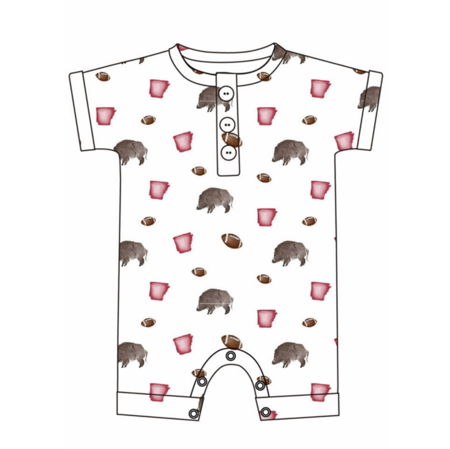 Boys Razorback Button Romper