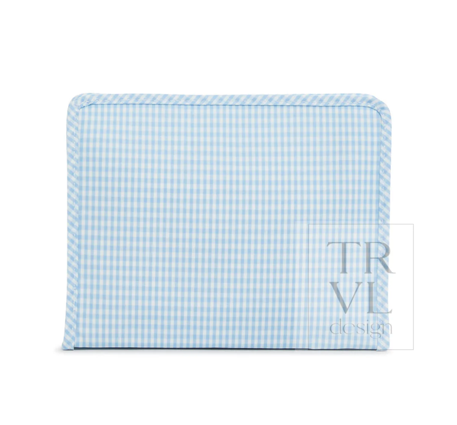 ROADIE LARGE ZIP POUCH - GINGHAM MIST