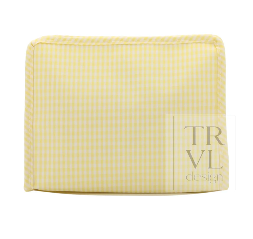 ROADIE LARGE ZIP POUCH - GINGHAM BUTTERCUP