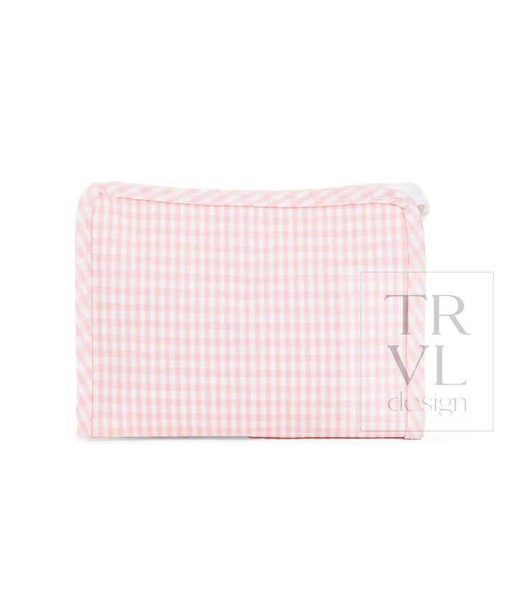 ROADIE SMALL ZIP POUCH - GINGHAM TAFFY