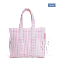 QUILTED GO GO TOTE - PIMLICO STRIPE DUSTY ROSE