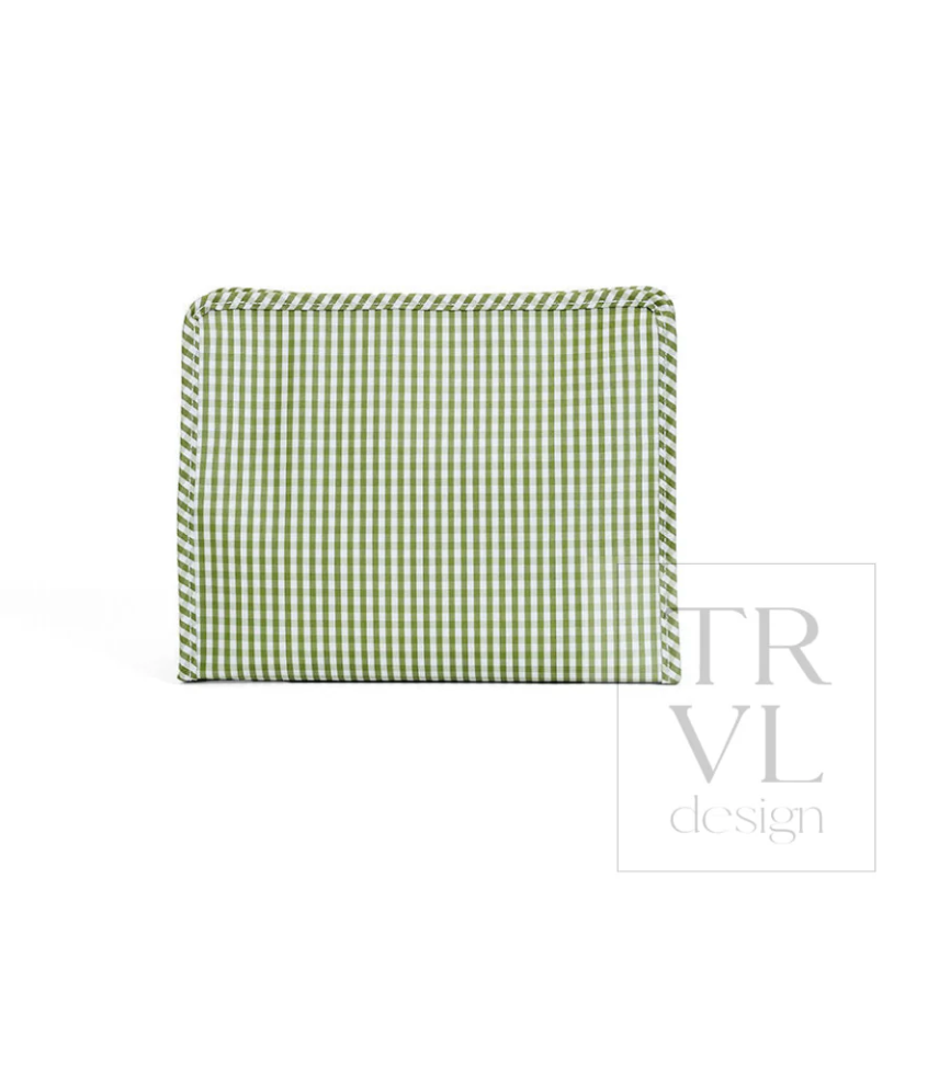 ROADIE LARGE Zip Pouch - GINGHAM MOSS