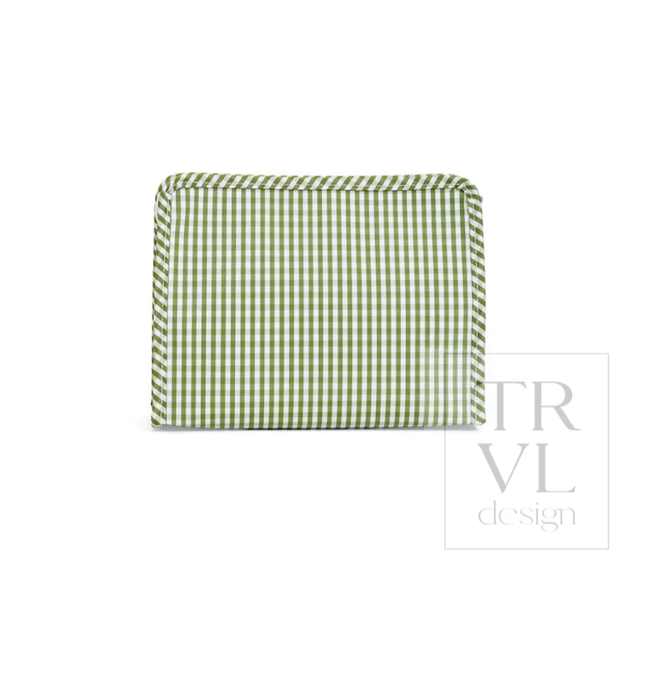 ROADIE MEDIUM Zip Pouch - GINGHAM MOSS
