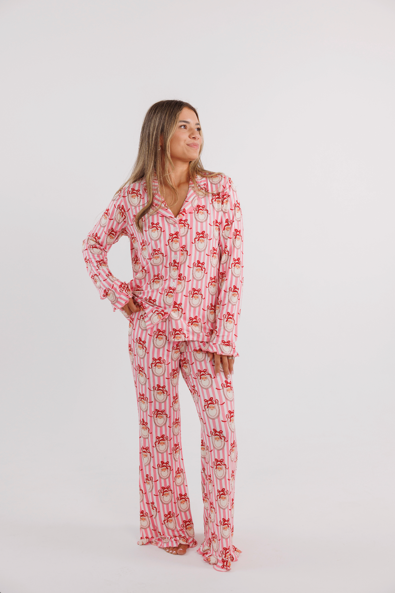 Pink Santa Claus Lane Women's Ruffle Set