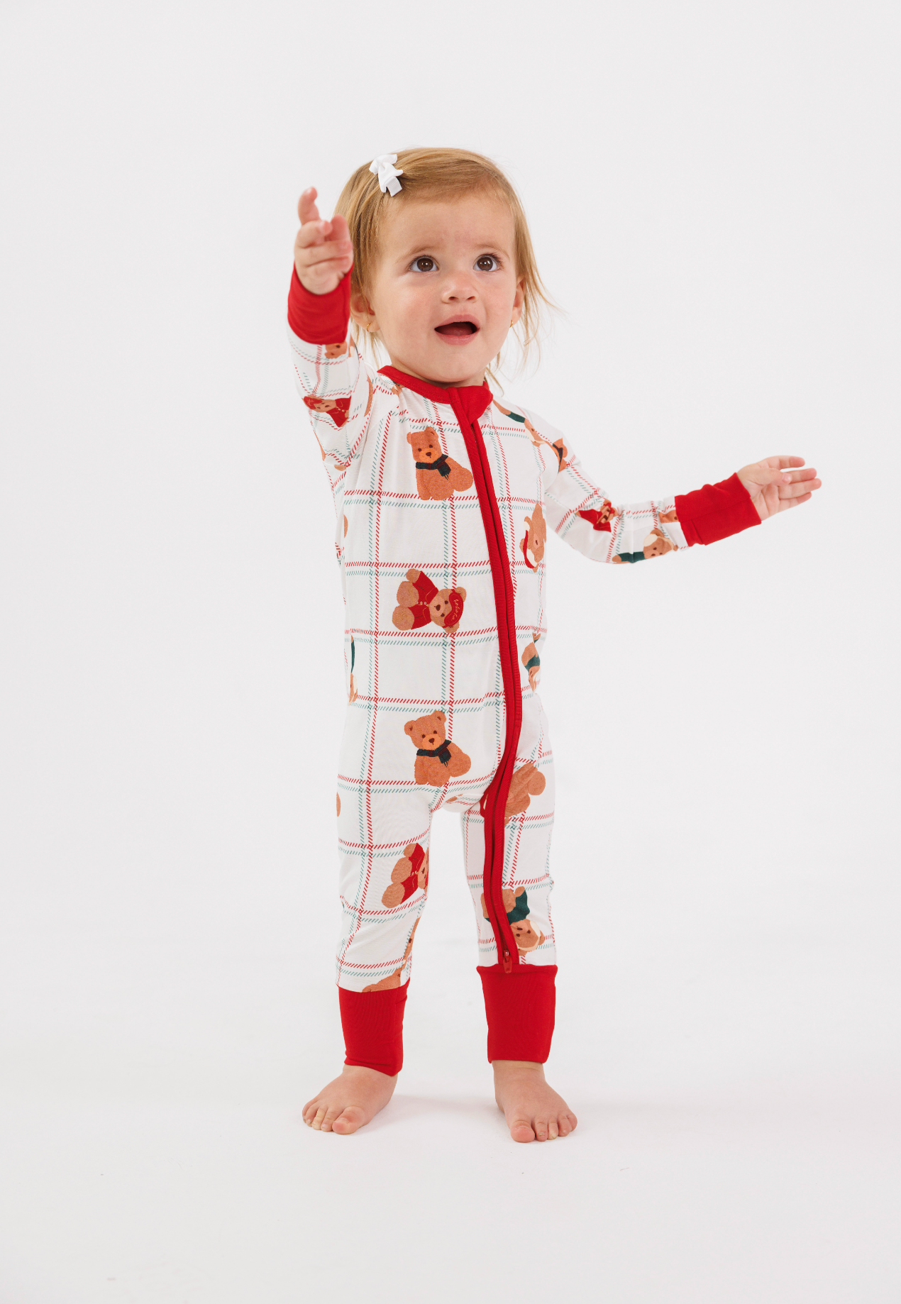 Cozy Christmas Bears Zipper Romper