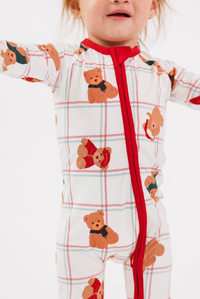 Cozy Christmas Bears Zipper Romper