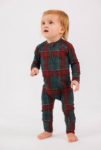 Holiday Heritage Plaid Zipper Romper