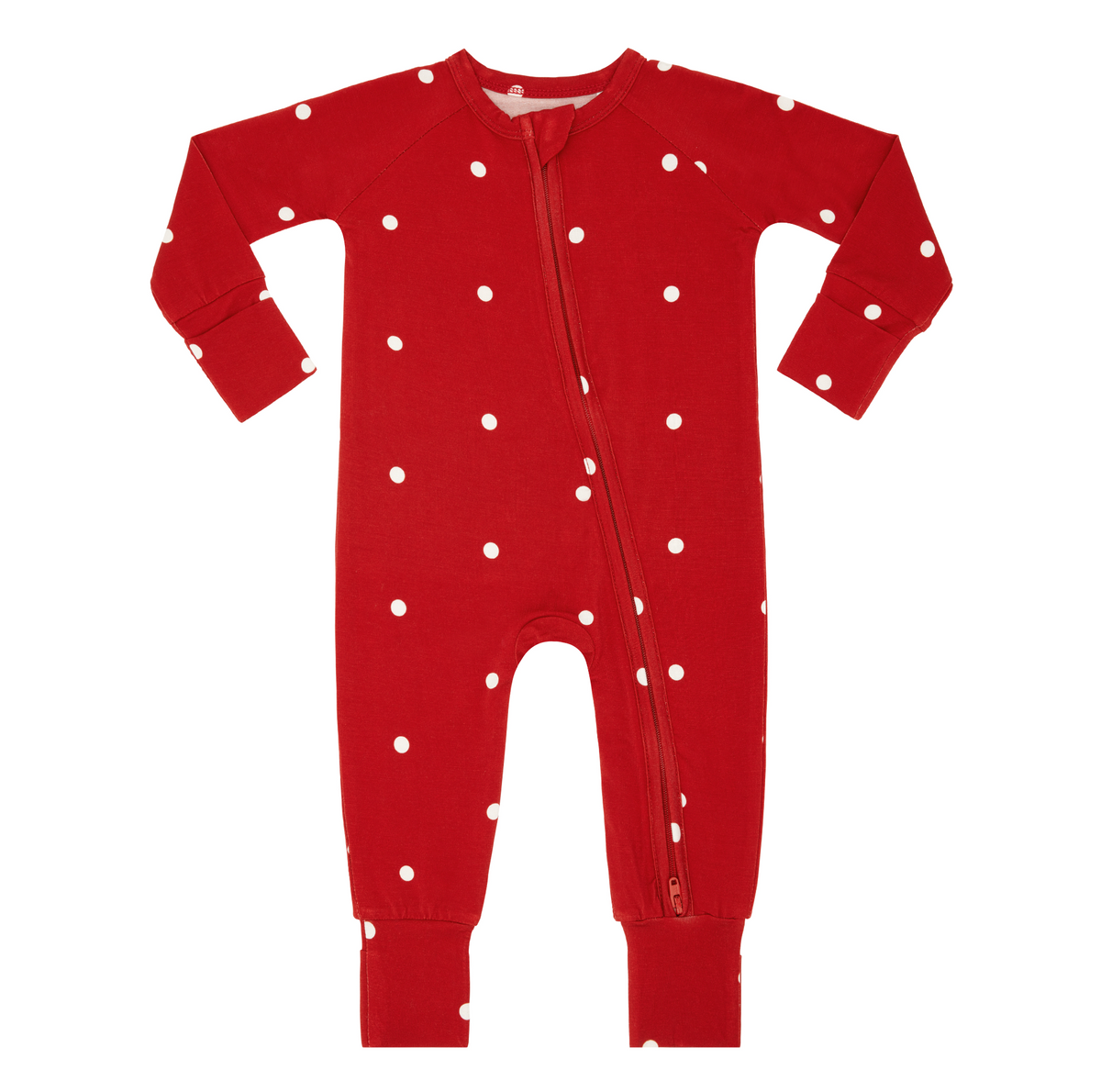 Ruby Polka Dot Zipper Romper