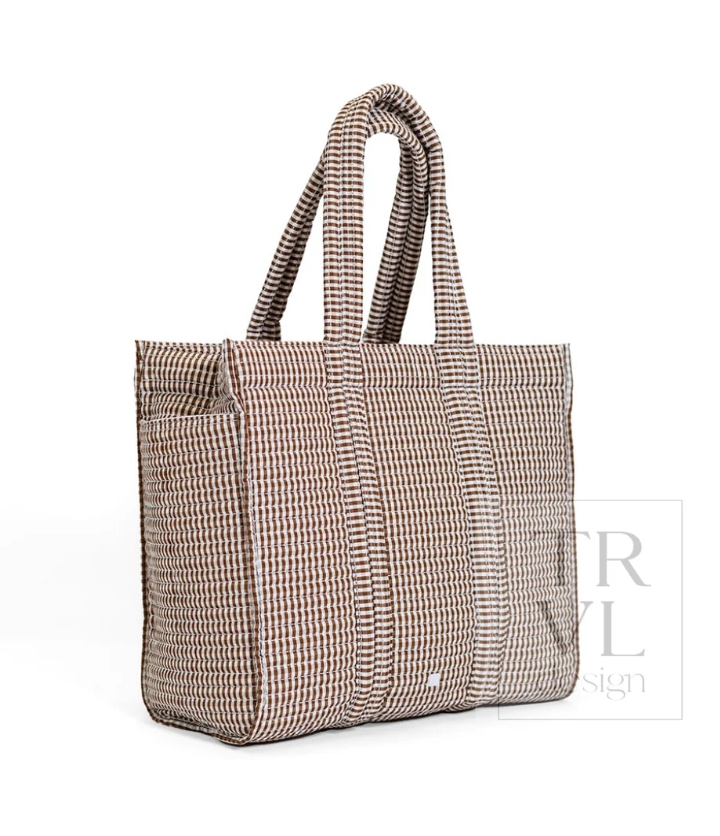 QUILTED GO GO TOTE - GINGHAM COCO