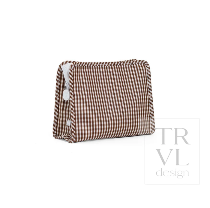 ROADIE MEDIUM Zip Pouch - GINGHAM COCO