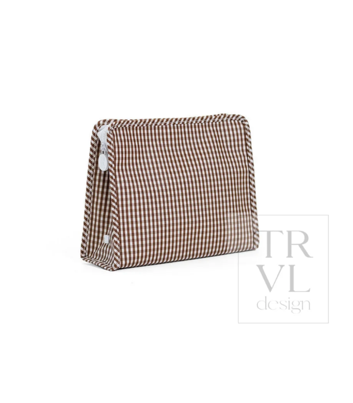 ROADIE LARGE Zip Pouch - GINGHAM COCO