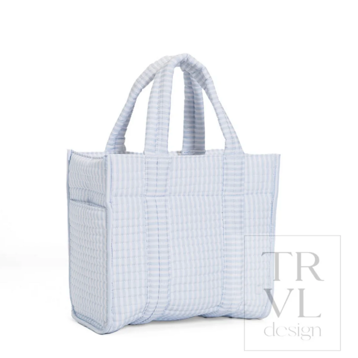 QUILTED MINI GO GO TOTE - PIMLICO STRIPE BLUE