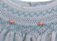 Daygown with Heart Smocking & Pearls in Pink