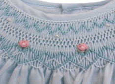 Daygown with Heart Smocking & Pearls in Pink