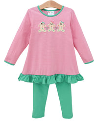 Sweet Christmas Treat Ruffle Pants Set