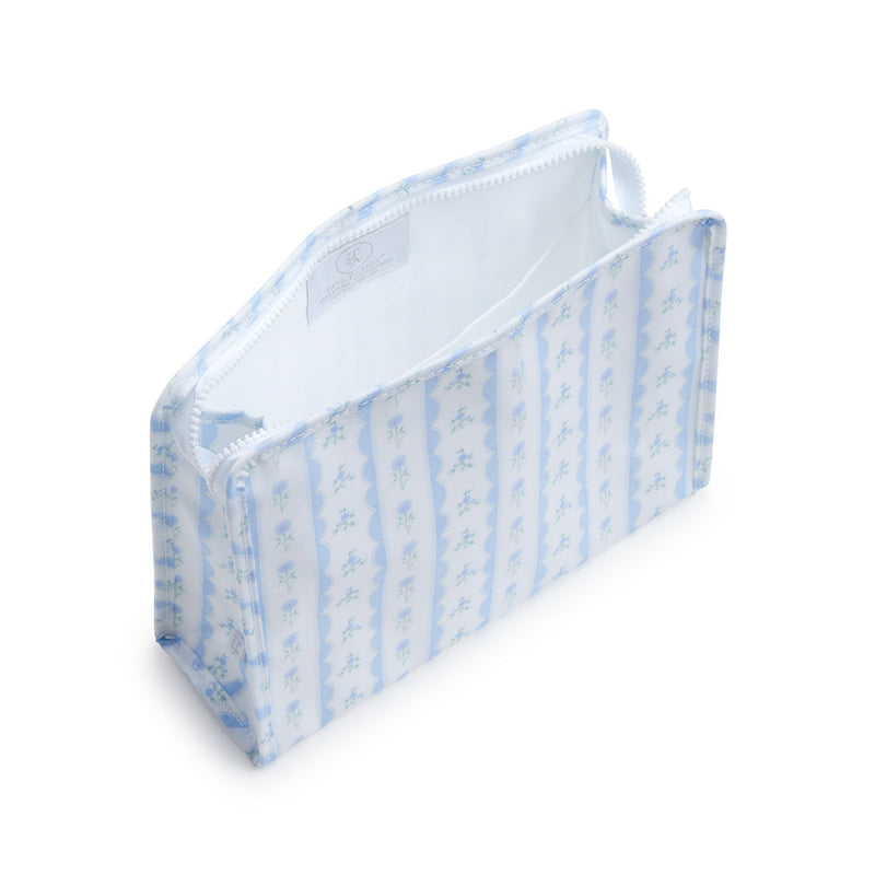ROADIE LARGE - RIBBON FLORAL BLUE zip pouch – Livi Littles