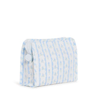 Roadie Medium - Ribbon Floral Blue Zip Pouch Travel Pouches