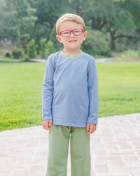 Thomas Pants Set - Dusty Blue Stripe/Sage
