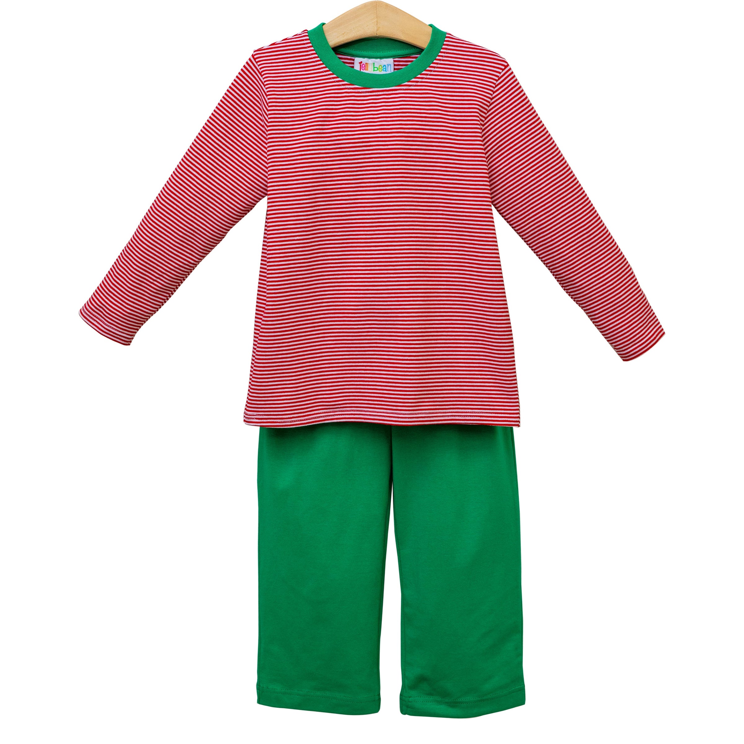 Thomas Pants Set - Red Stripe & Green